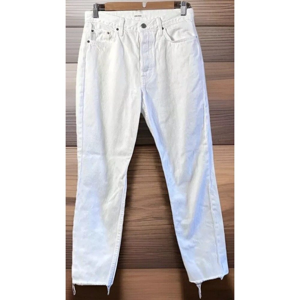 GRLFRND Karolina High Rise Crop Jeans in White Flag Size 29 Button Fly USA